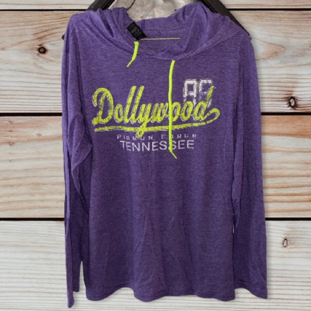 Women's Purple Hooded Long-Sleeve Dollywood Pullover